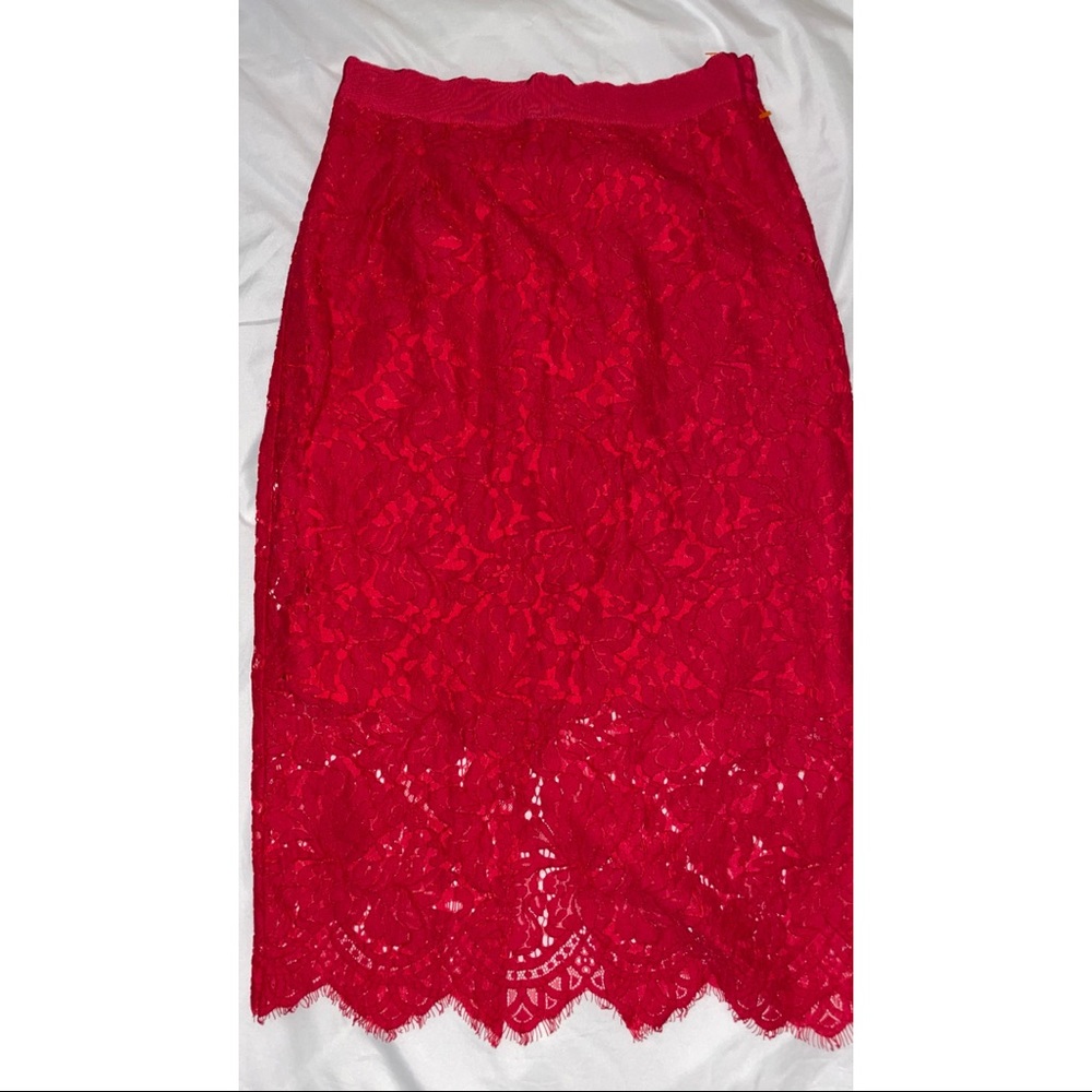 Red lace skirt size 8
